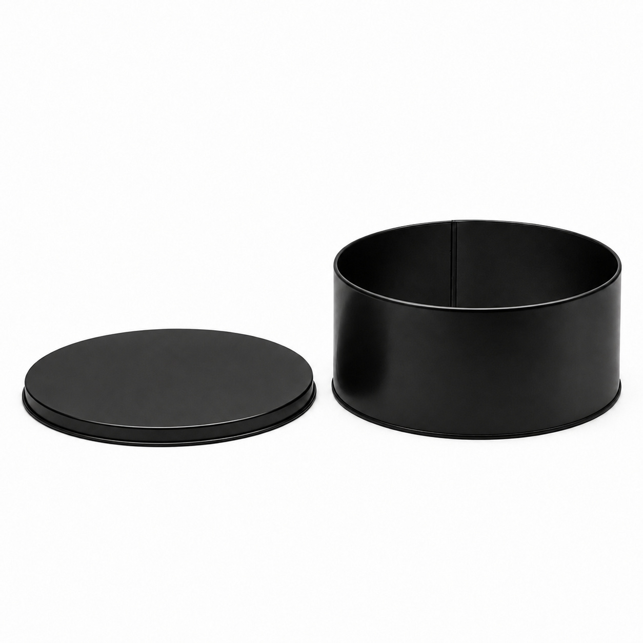 Custom Black Round Tin Box with Lid for Premium Product Packaging