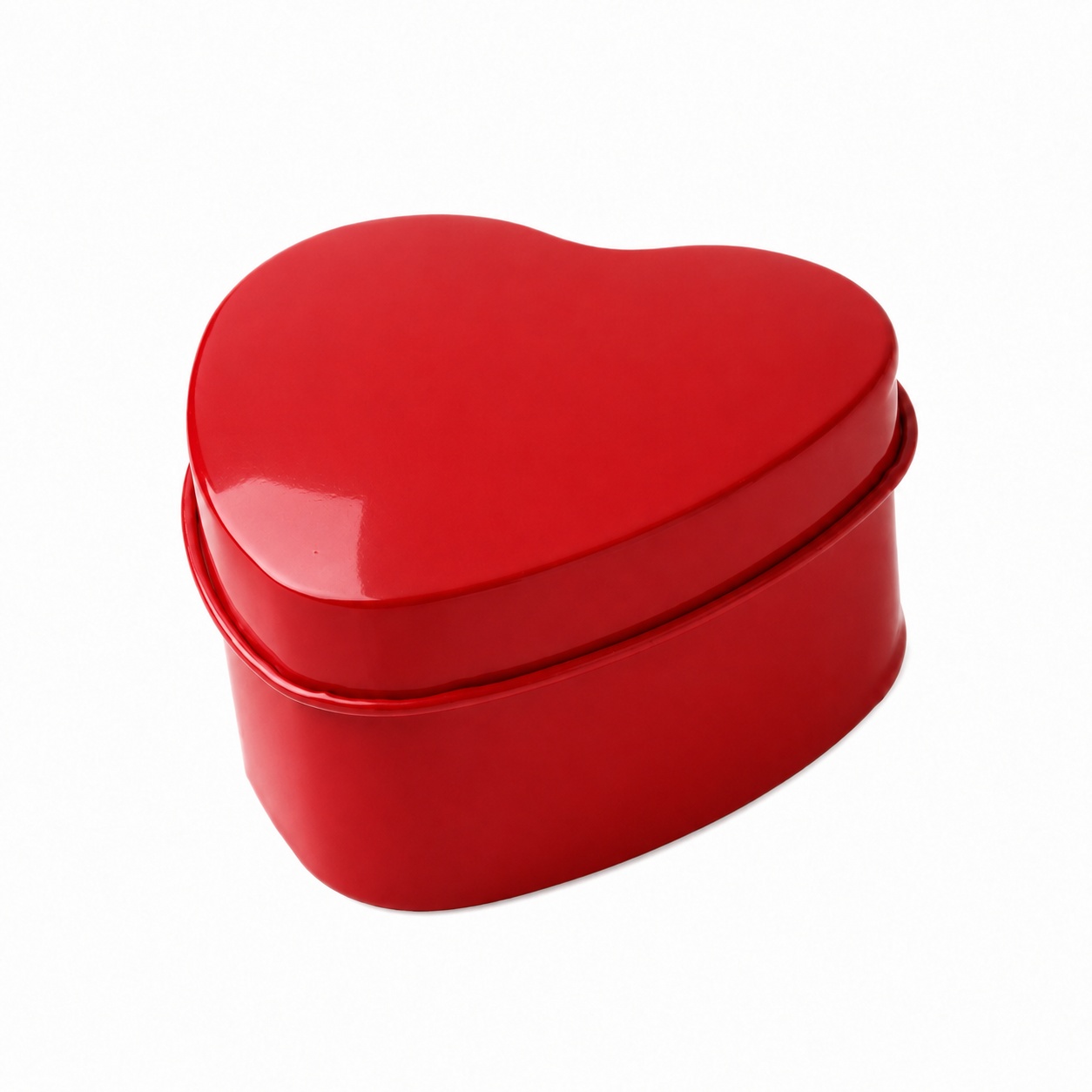Custom Red Heart-Shaped Tin Box with Logo for Gift Packaging