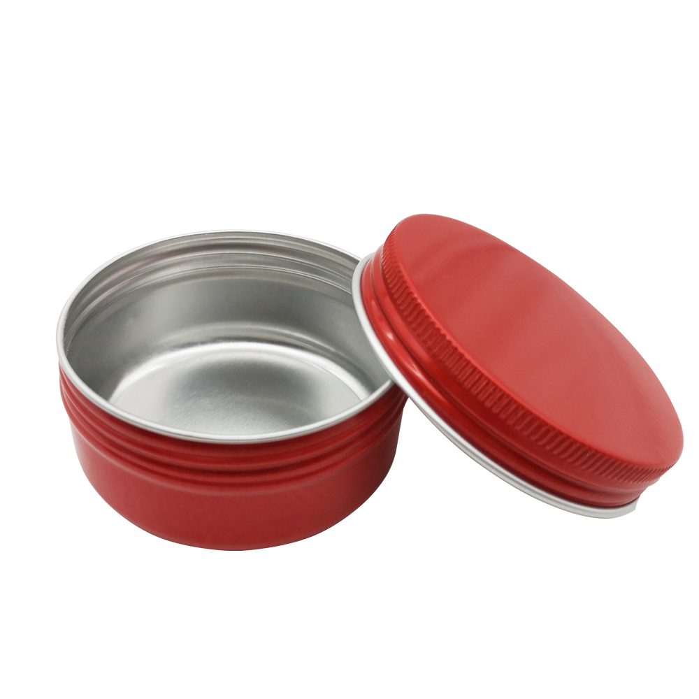 Custom Red Round Aluminum Box with Screw Lid for Cosmetic Packaging