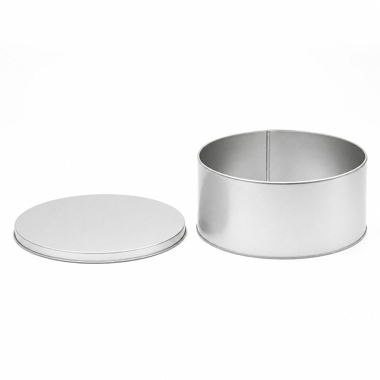 Custom Silver Round Tin Box with Lid for Gift and Product Packaging