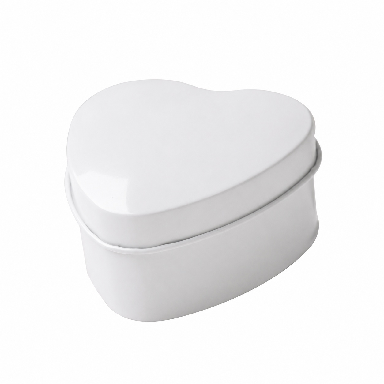 Custom White Heart-Shaped Tin Box with Logo for Gift Packaging