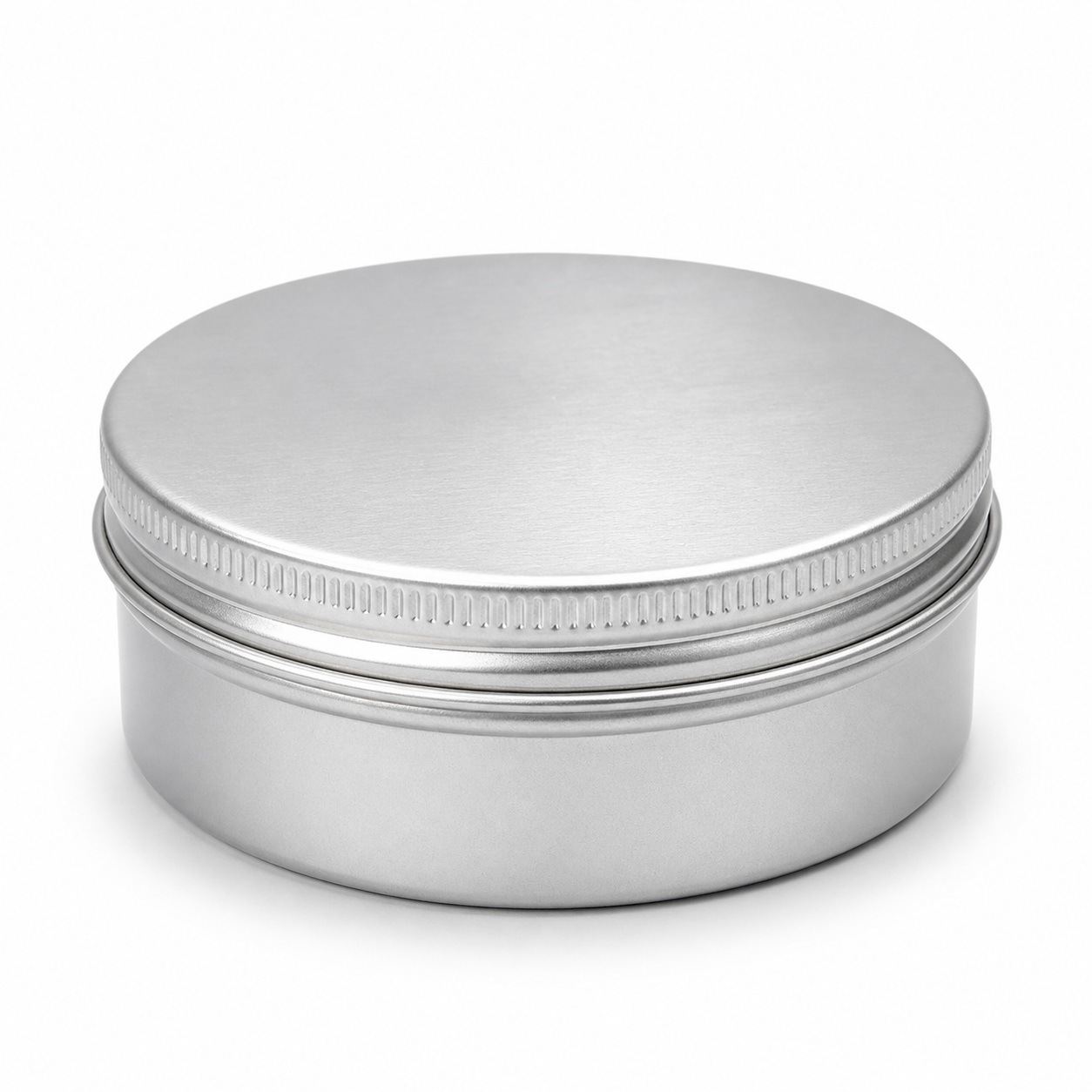 Silver Round Aluminum Box