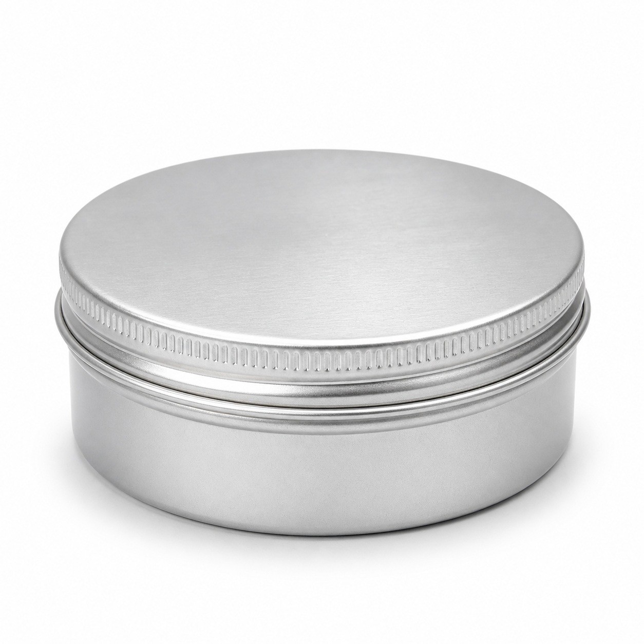 Silver Round Aluminum Box