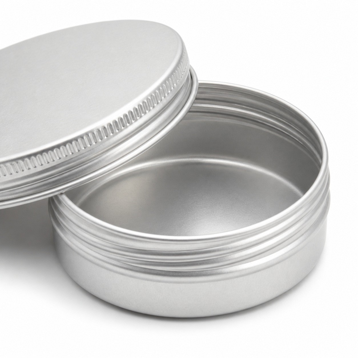 Silver Round Aluminum Box
